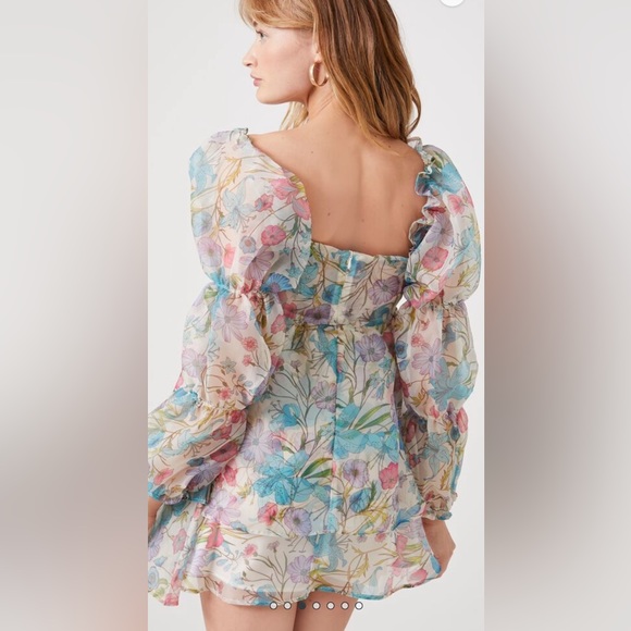 ORGANZA FLORAL PRINT BABYDOLL DRESS - Picture 3 of 7